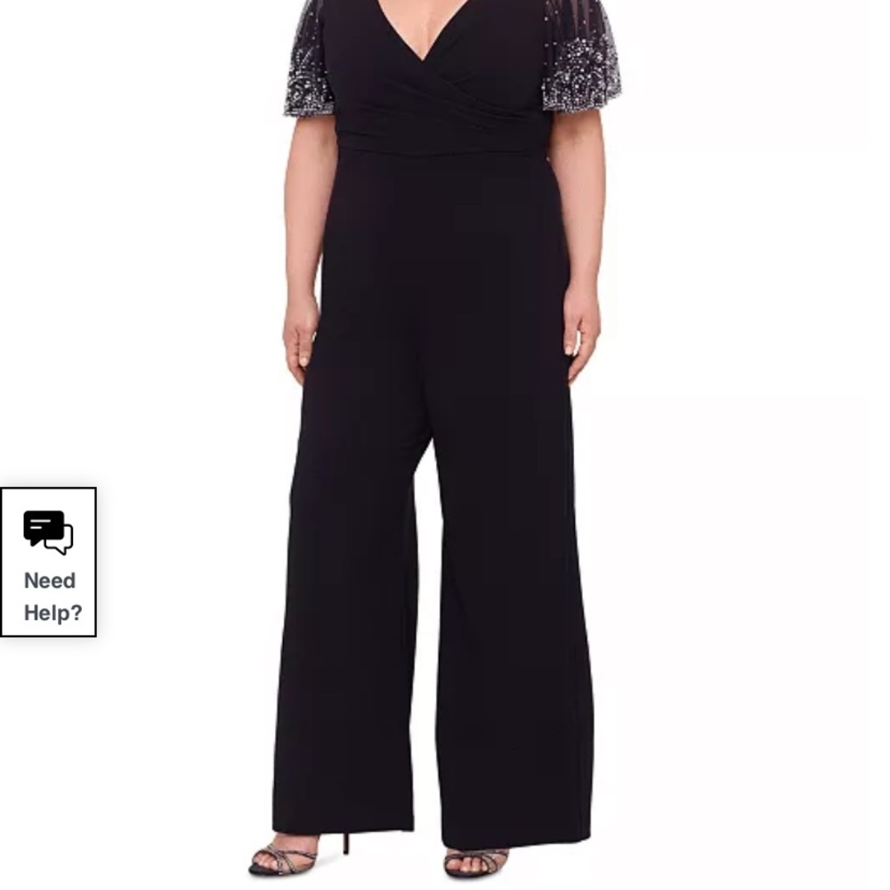 Beautiful Black Jumpsuit with crystal sleeves